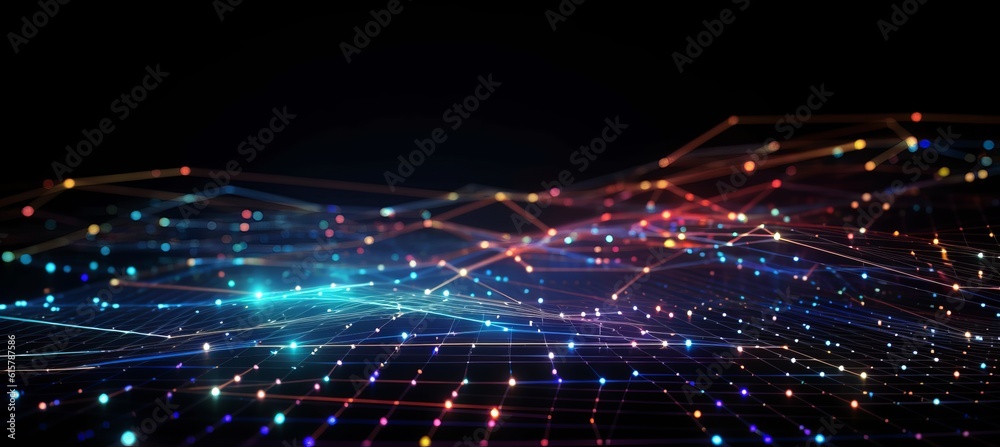 Obraz premium Matrix technology background. Generative AI technology.