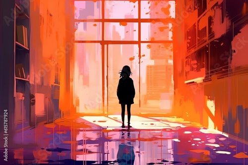 Depression a faceless figure standing