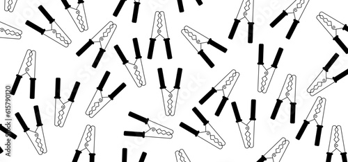Cartoon jumper cable or jumper lead for car. Booster cable icon. Plus and minus poles. Empty battery and charge the cars. Battery jumper power cables. Jump start vehicle cable. Charging battery sign.