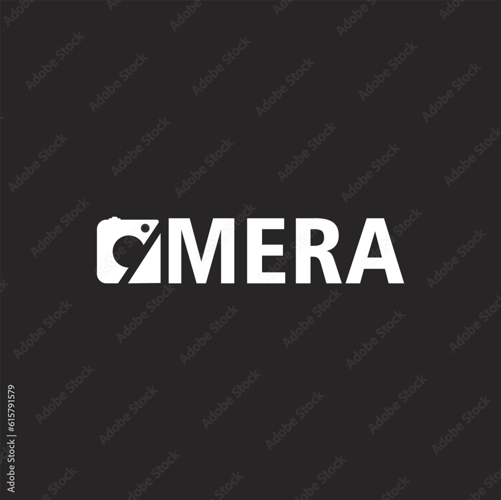 Free vector elegant camera logo typograpy