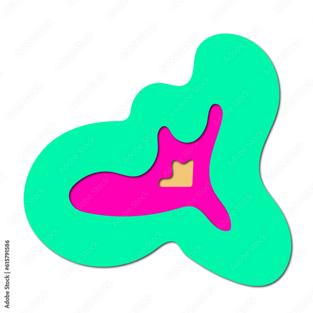 Fototapeta premium 3d Abstract Paper Cut