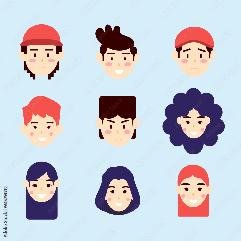 flat character cute for your design creations to be more interesting and diverse with flat design expressions