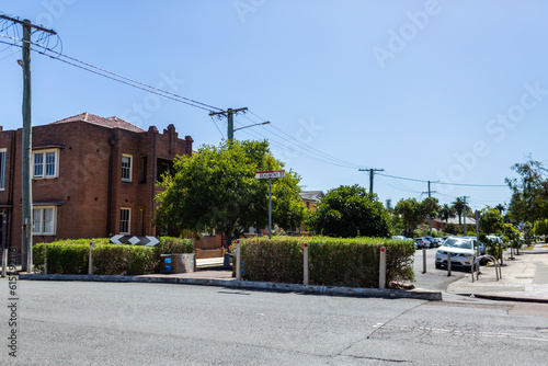 hedges blocking cars from crossing intersection of streets in Newcastle photo