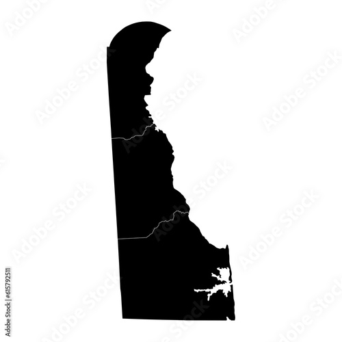 Fototapeta Naklejka Na Ścianę i Meble -  Delaware state map with counties. Vector illustration.
