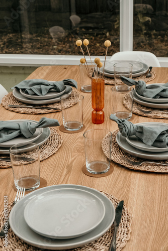 Table set for dinner.