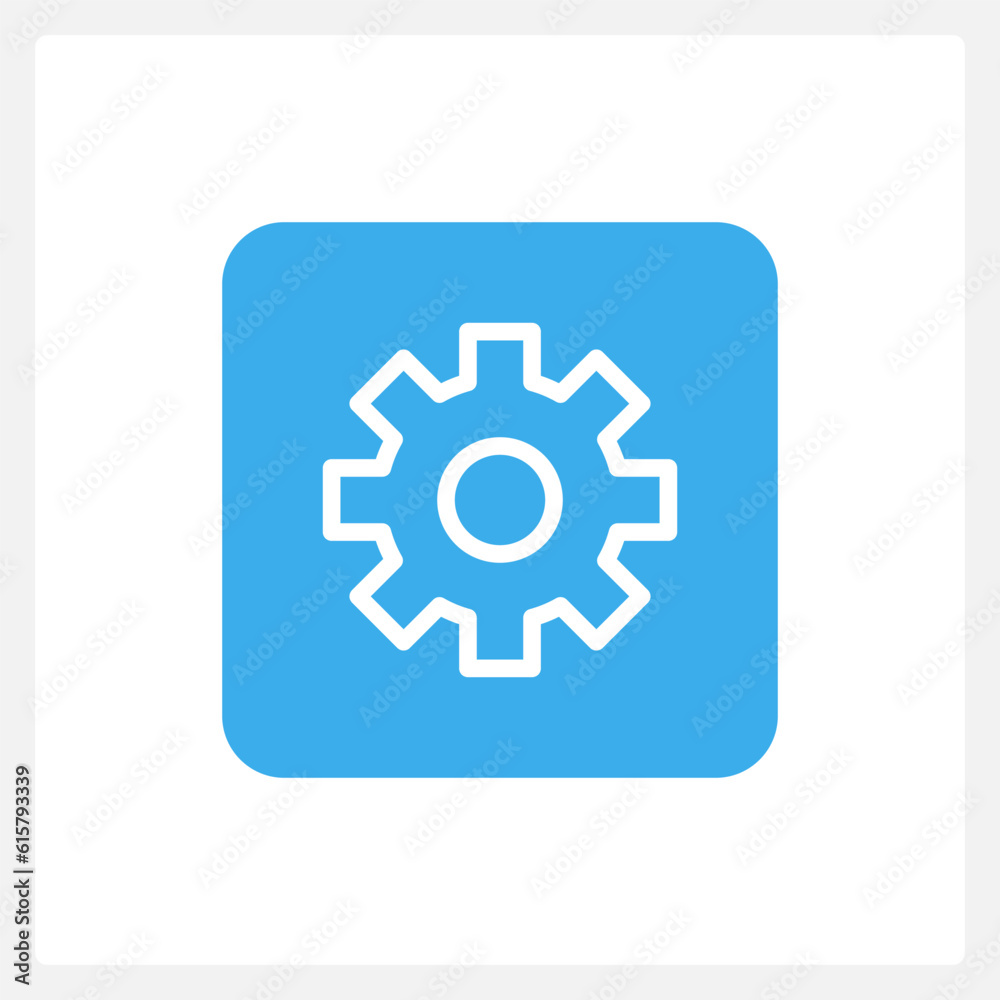 Active settings button UI element template. Editable isolated vector dashboard component. Flat user interface. Visual data presentation. Web design widget for mobile application with light theme Active settings button UI element template. Editable isolated vector dashboard component. Flat user interface. Visual data presentation. Web design widget for mobile application with light theme