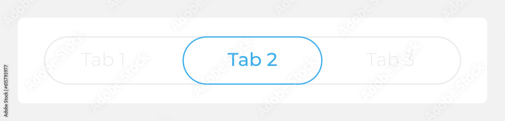 Active second tab in menu UI element template. Editable isolated vector dashboard component. Flat user interface. Visual data presentation. Web design widget for mobile application with light theme
