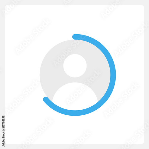 Profile completeness UI element template. Editable isolated vector dashboard component. Flat user interface. Visual data presentation. Web design widget for mobile application with light theme