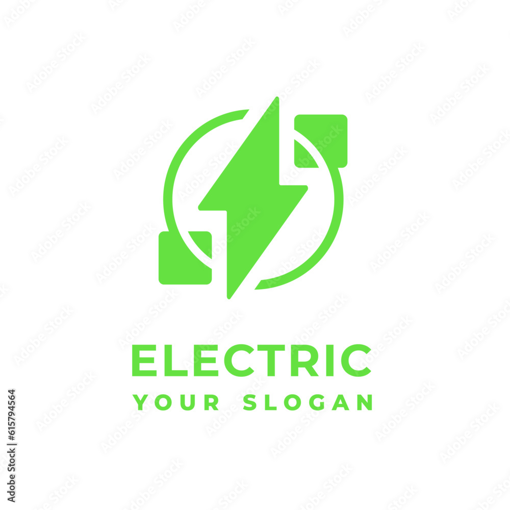 Electric logo solar panels green Electric logo solar panels green