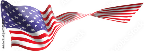 United States flags in festival. 4th of July USA Independence Day celebration