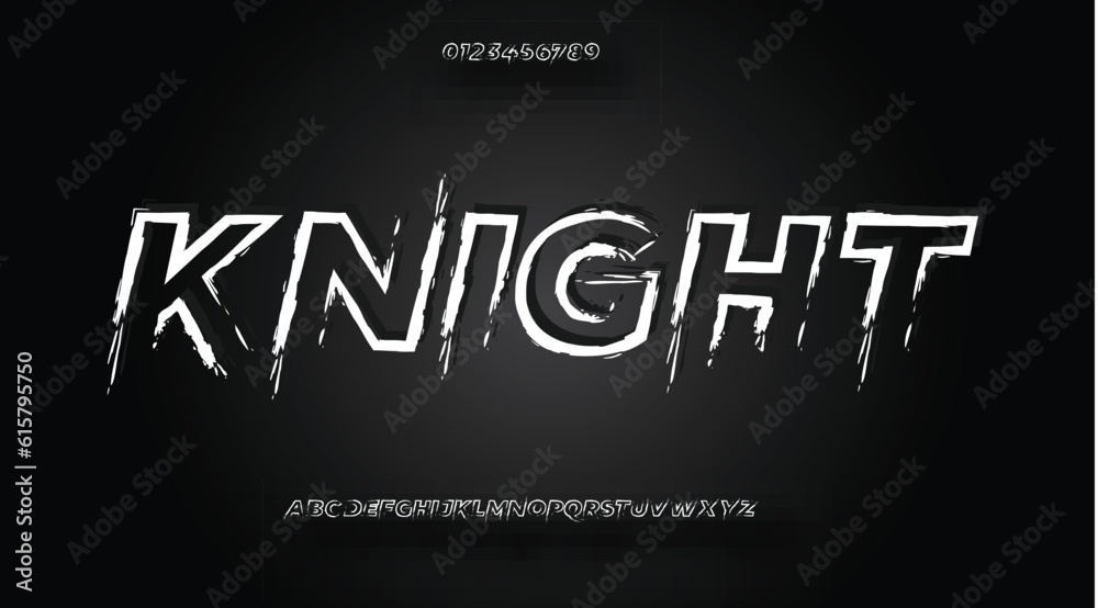 Knight Brush text effect alphabet with numbers and letters for fonts retro style
Knight Brush text effect alphabet with numbers and letters for fonts retro style