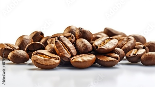 Coffee beans isolated on white background. Vector illustration of coffee beans. Aromatic coffee beans. Coffee drink. Generative ai.