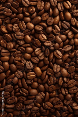 Coffee beans. Background, vertical. AI generative.