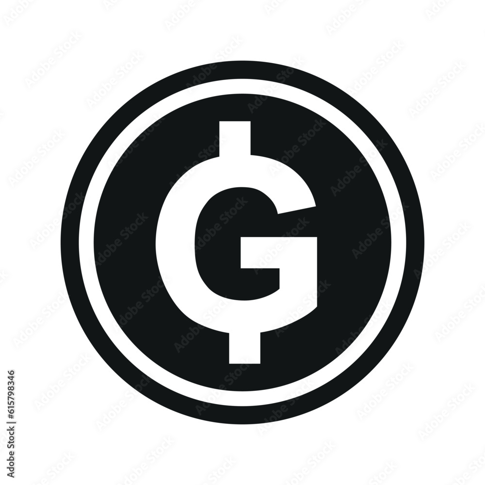 Haitian Gourde coin symbol. black and white Flat currency icon. currency of The Haitia. Vector illustration. Haitian Gourde coin symbol. black and white Flat currency icon. currency of The Haitia. Vector illustration.