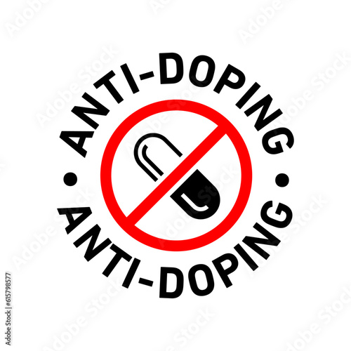Anti doping vector sign logo icon badge