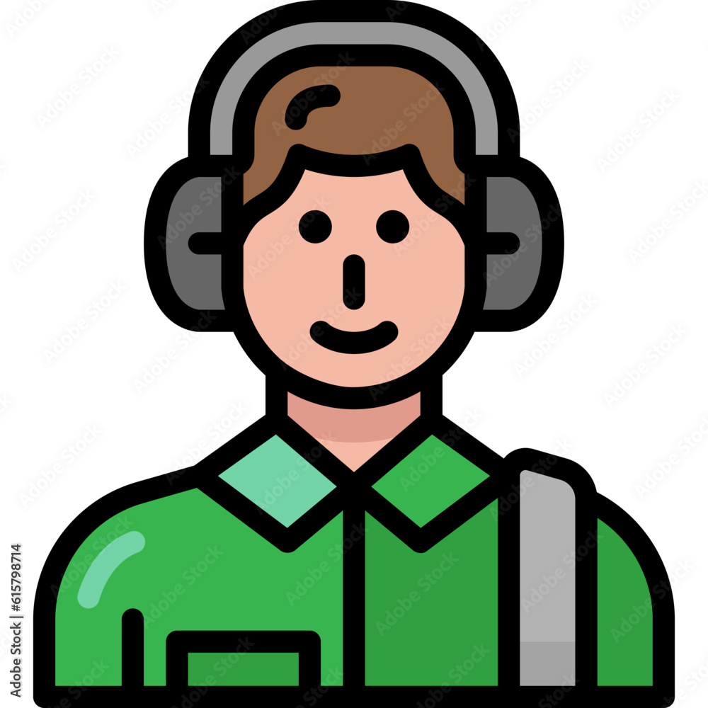 male student filled outline icon