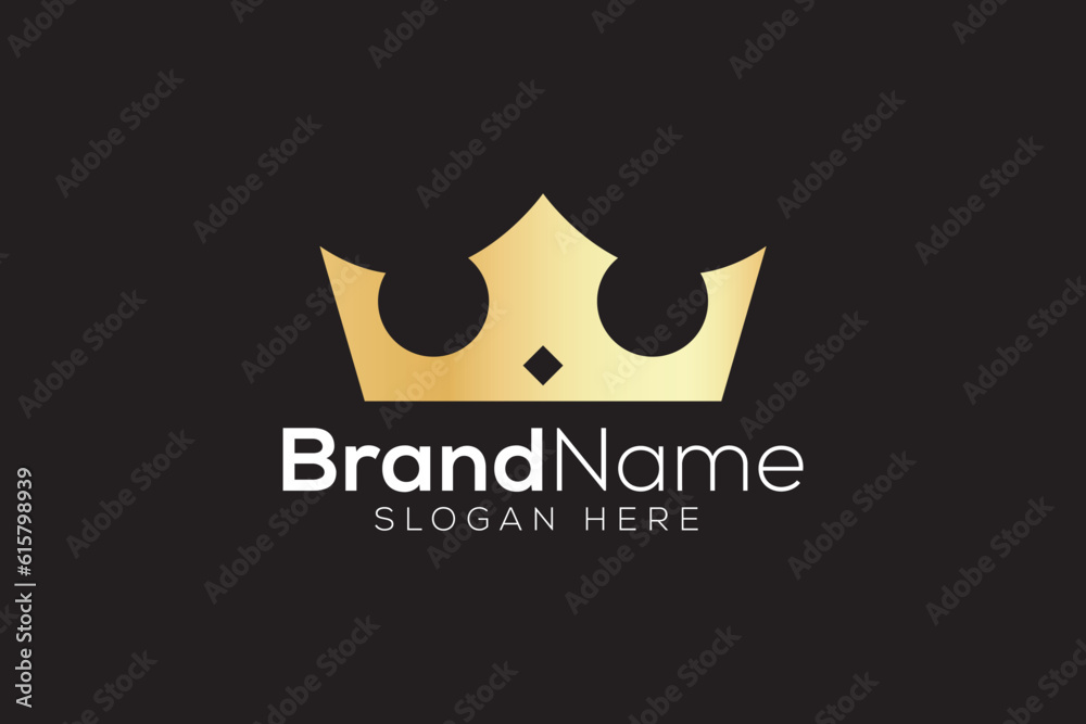 Luxurious Golden crown logo design template