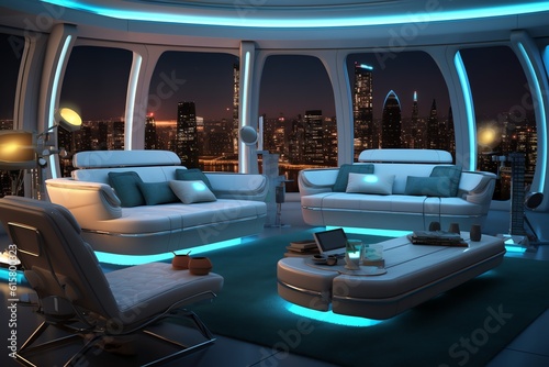 Living room with futuristic design © busra