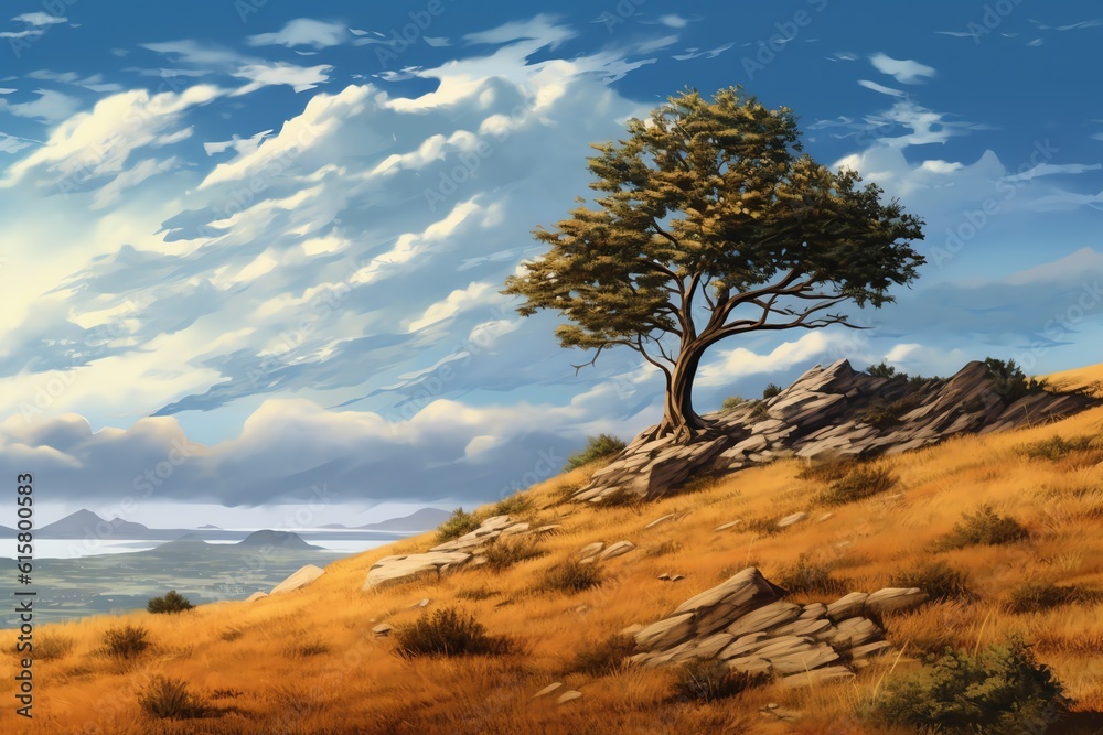 Lone tree on a hilltop Lone tree on a hilltop