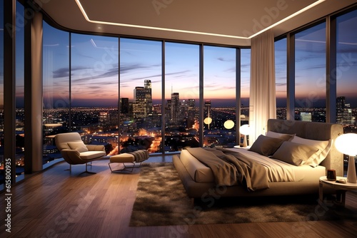 Luxurious penthouse bedroom © busra