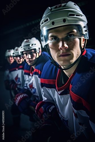 Male Ice hockey team portrait. Vertical shot © Pajaros Volando