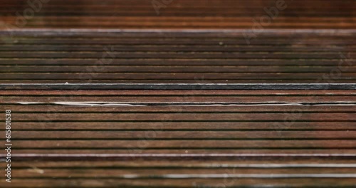 Rain water drops slow motion close up