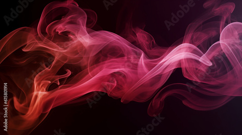 a single line of maroon smoke, gracefully swirling against a contrasting backdrop, Generative AI