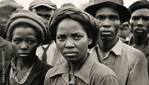 African American slaves family or group of black slaves. representing five generations all born on the plantation history concept of slavery photo