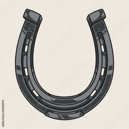 Metal horseshoe vintage sticker colorful