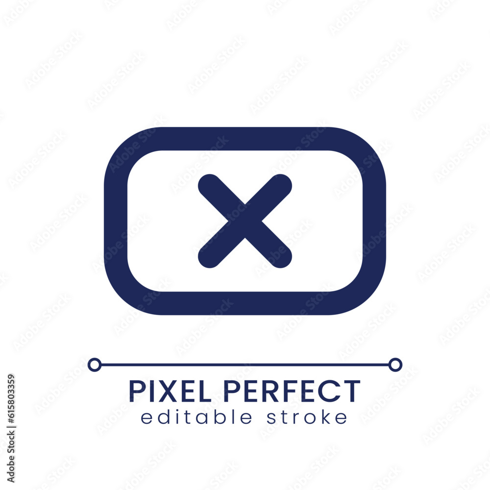 Obraz premium Remove background pixel perfect linear ui icon. Unwanted subject in footage. Video editor online. GUI, UX design. Outline isolated user interface element for app and web. Editable stroke