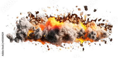 Explosion border illustration on a transparent background. Generative AI.