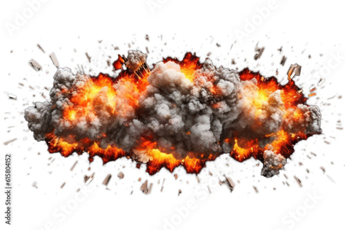 Explosion border illustration on a transparent background. Generative AI.