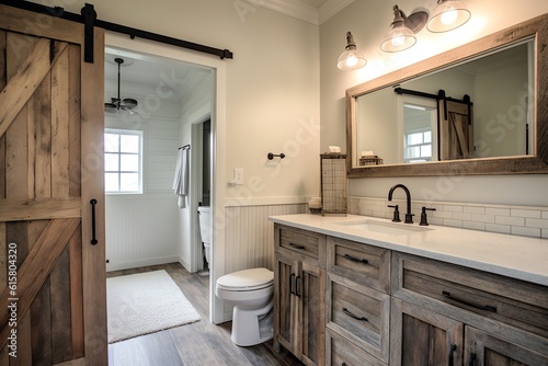 Rustic farmhouse bathroom