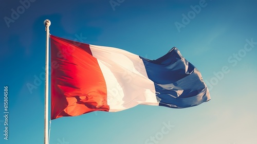 Waving flag of France made with Ai generative technology