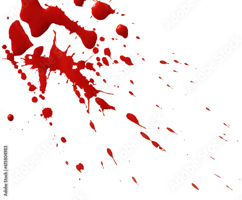 Drop of red blood isolated on transparent background