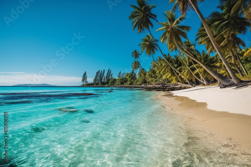 a tropical beach, where crystal - clear turquoise waters © Creative Clicks