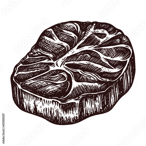 beef steak vector sketch