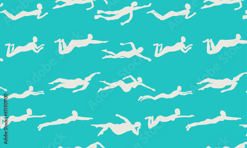 Swimmers silhouettes