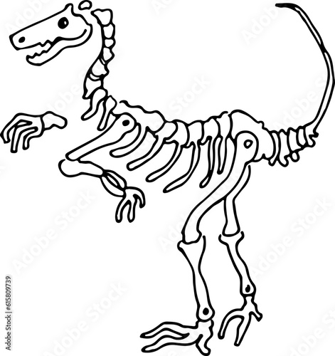 hand drawn Dinosaur fossil