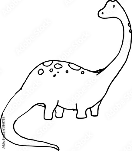 hand drawn Dinosaur brachiosaurus