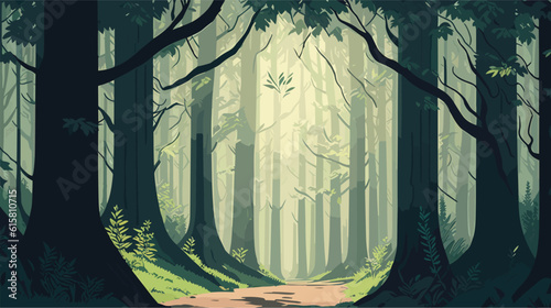 Vector Background of Calm Silluate Forest