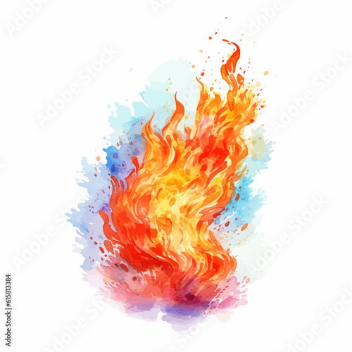 Abstract Fire Design element on white background