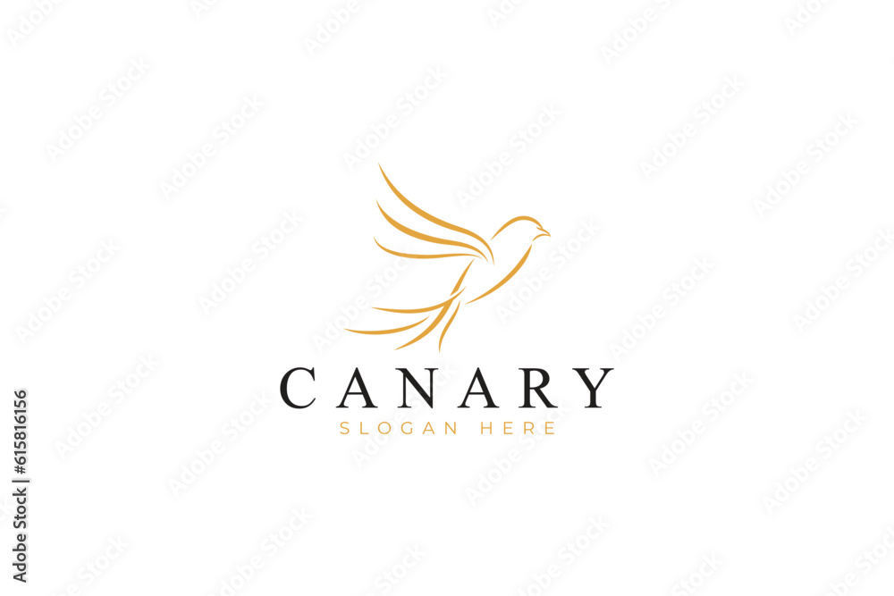 Canary Dove Pigeon Phoenix Bird Luxury Gold Symbol Business Company Logo