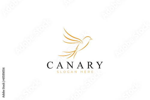 Canary Dove Pigeon Phoenix Bird Luxury Gold Symbol Business Company Logo