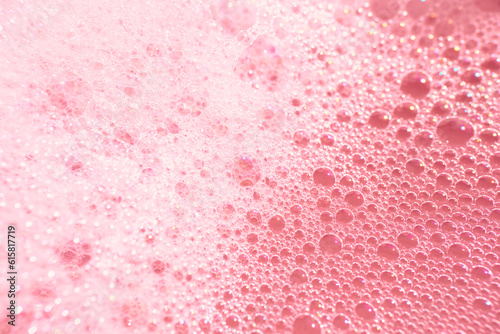 pink soap foam. Macrophotography of objects