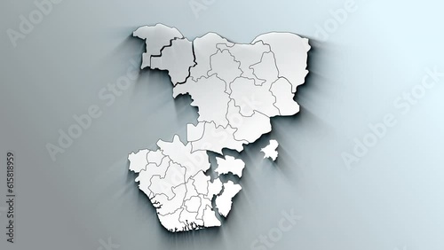 Modern White Map of Nigeria with States photo