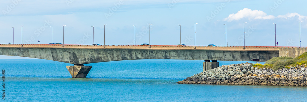 Part of the Ile de Ré bridge connecting the shore of La Rochelle, France