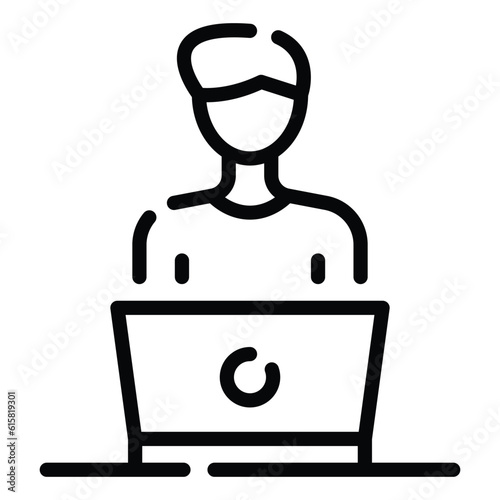 This person give conselling service at laptop