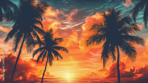 palm trees at sunset © Alex