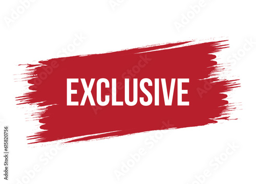 Brush style exclusive red vector banner illustration isolated on white background